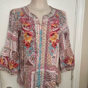 Savanna Jane Pink Floral Embroidered Tunic